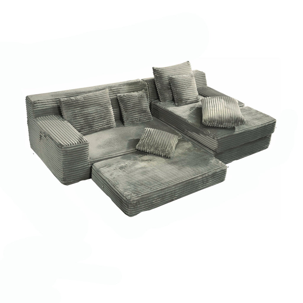Corduroy L-Shape Modular Sofa