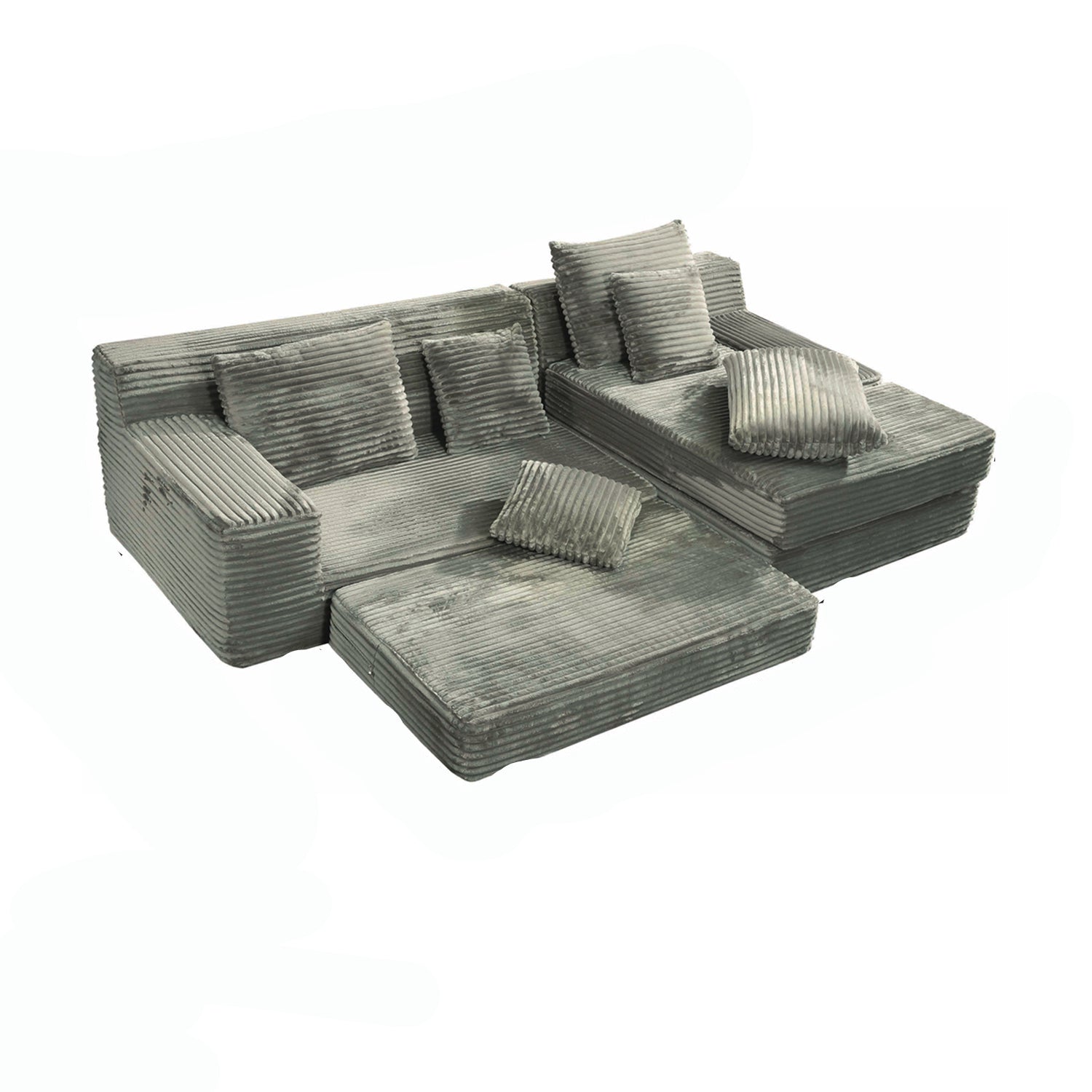 Corduroy L-Shape Modular Sofa