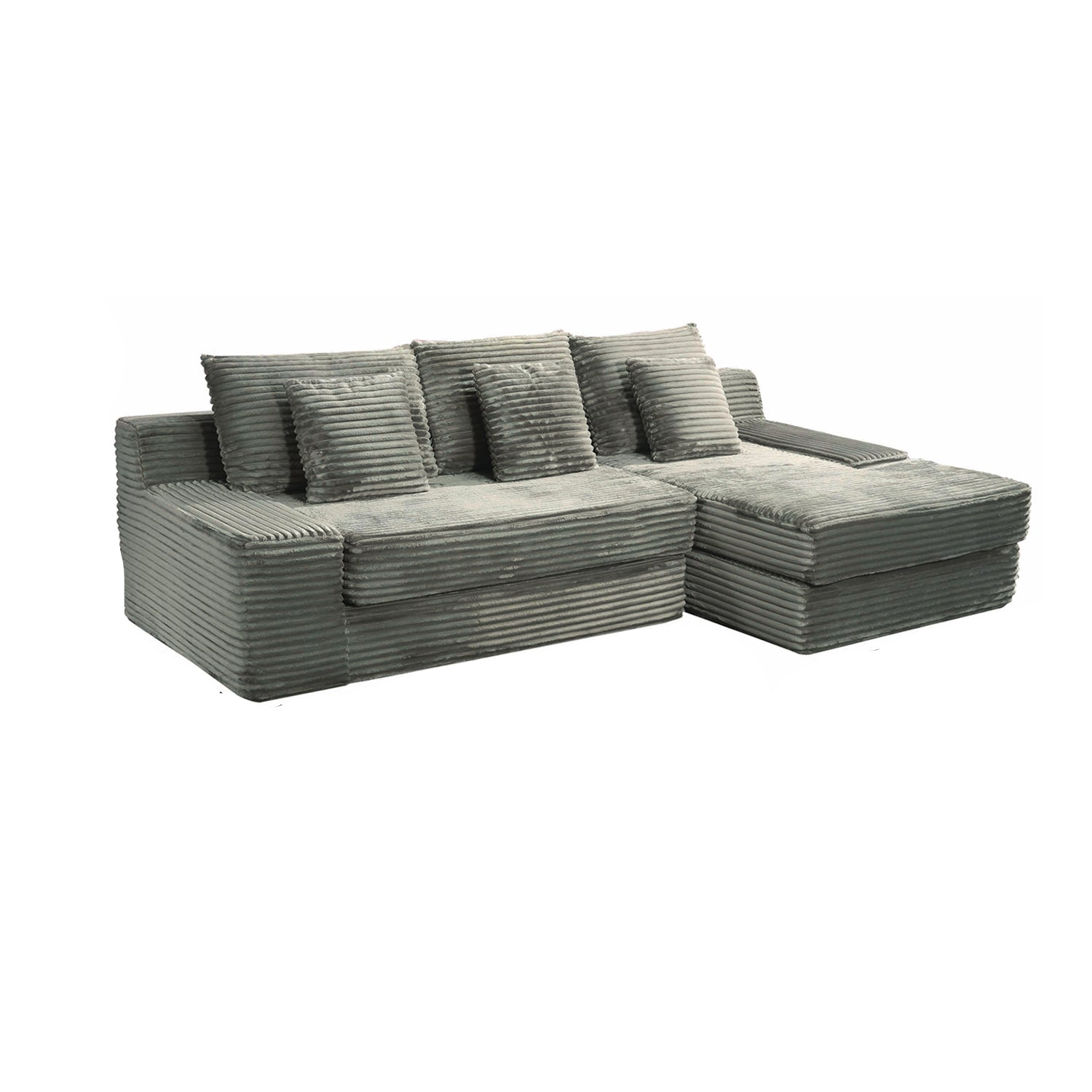 Corduroy L-Shape Modular Sofa