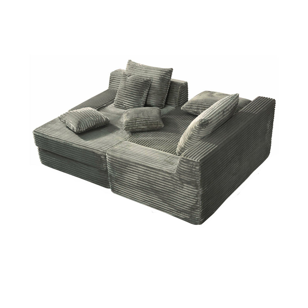 Corduroy L-Shape Modular Sofa