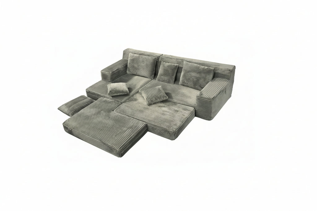 Corduroy L-Shape Modular Sofa