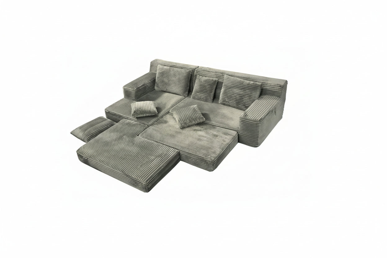 Corduroy L-Shape Modular Sofa