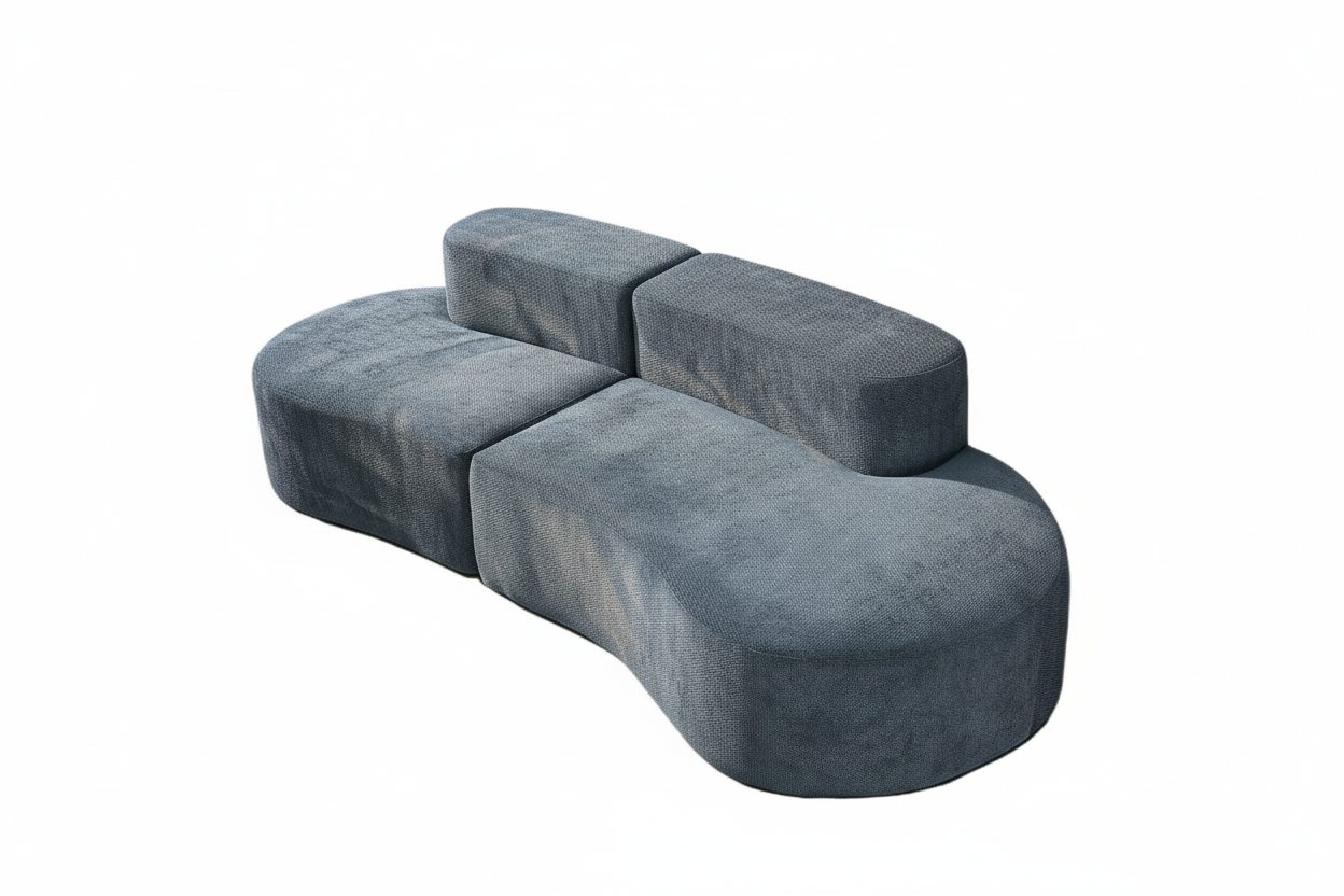 Blob диван — серый велюр