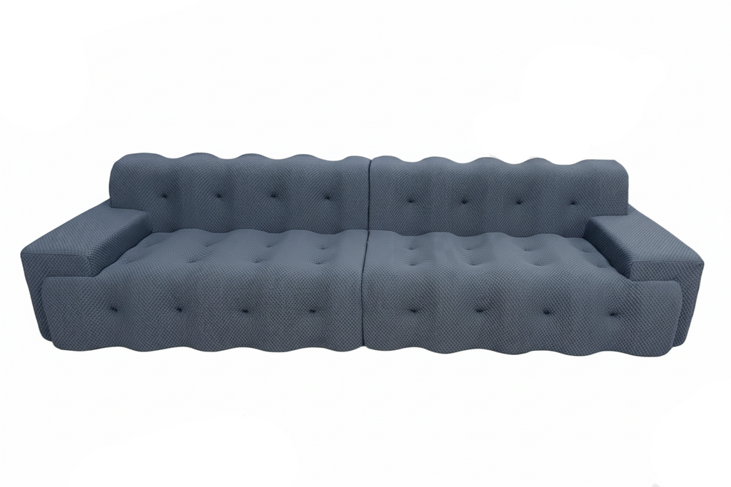 Blue-grey wavy sofa