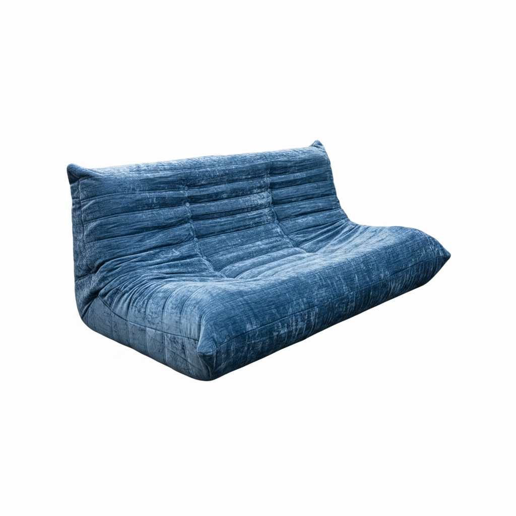 Blue sofa white background