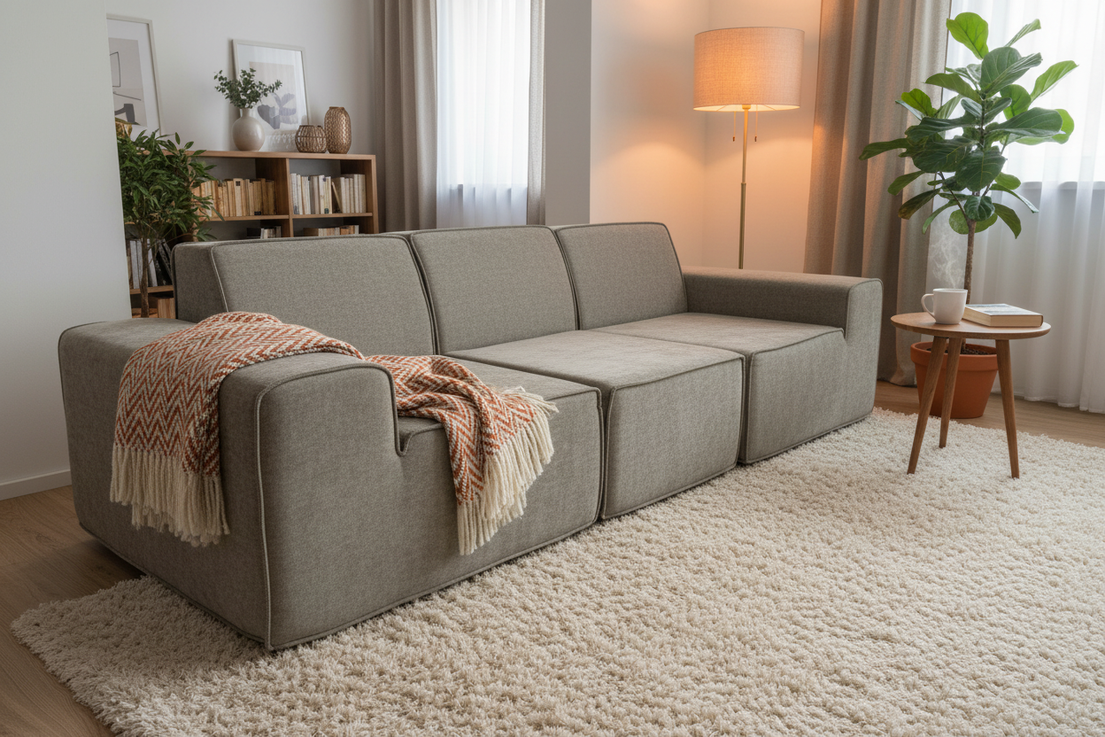 Box Sofa in Cozy Home Interior