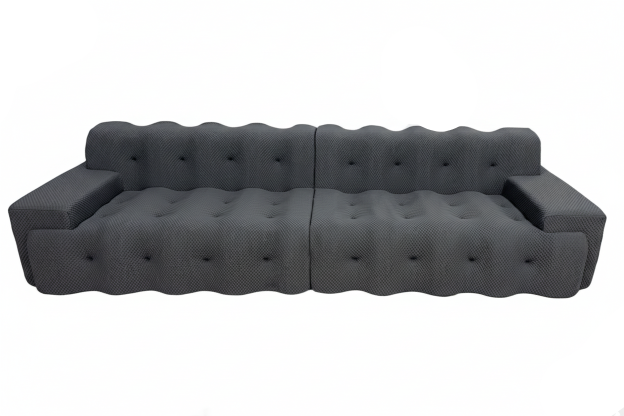 Dark grey wavy sofa