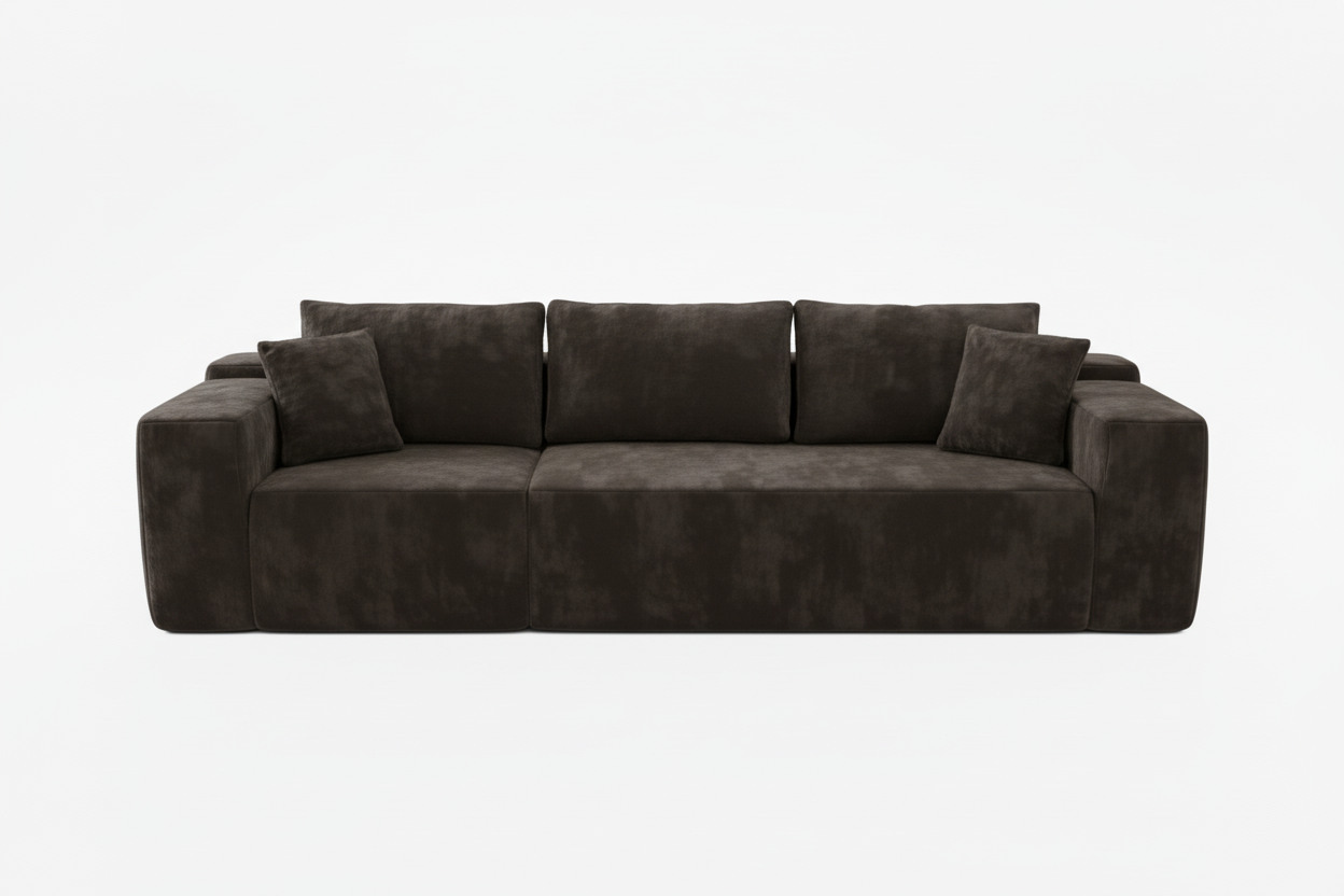 Dark straight sofa
