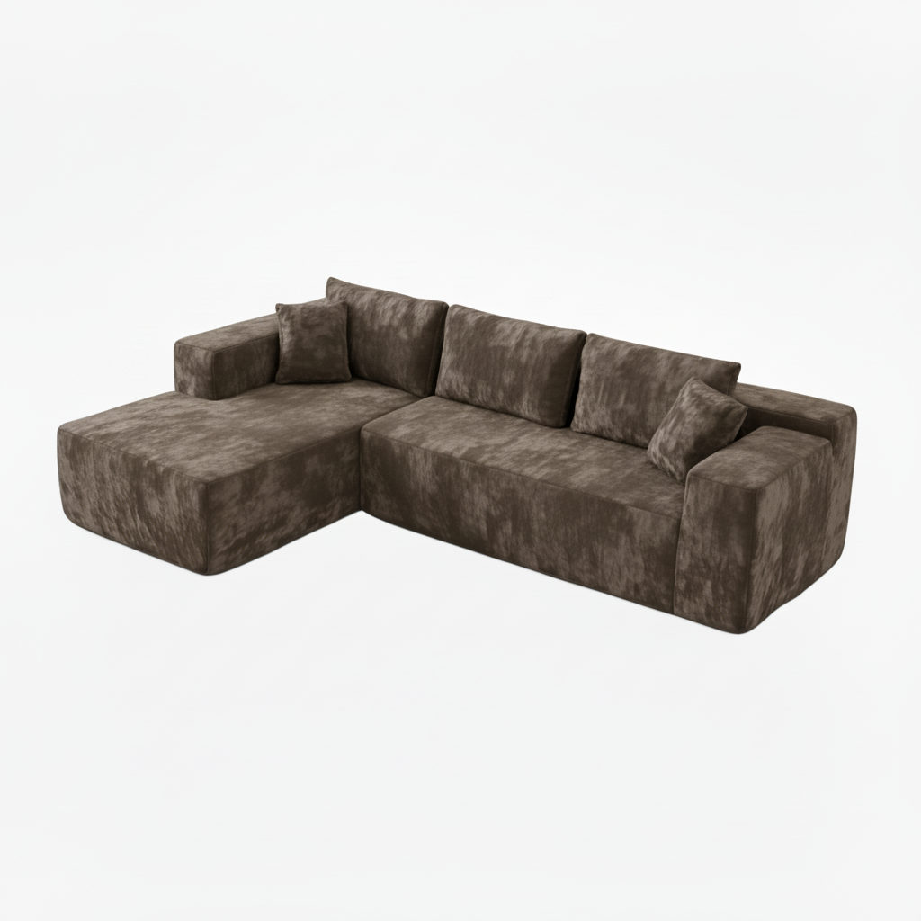 Darker taupe velvet sofa