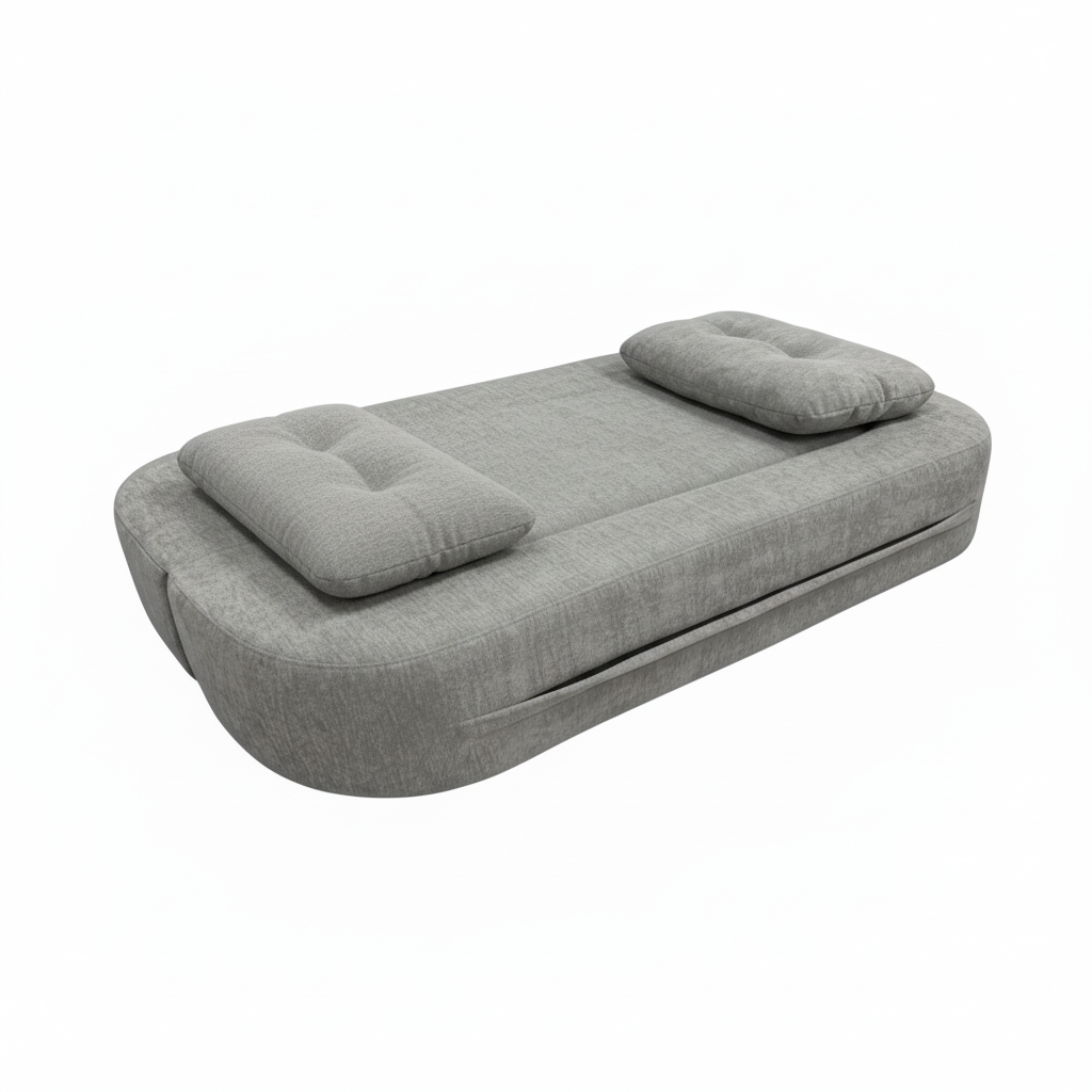 Grey Sofa Bed with Two Cushions