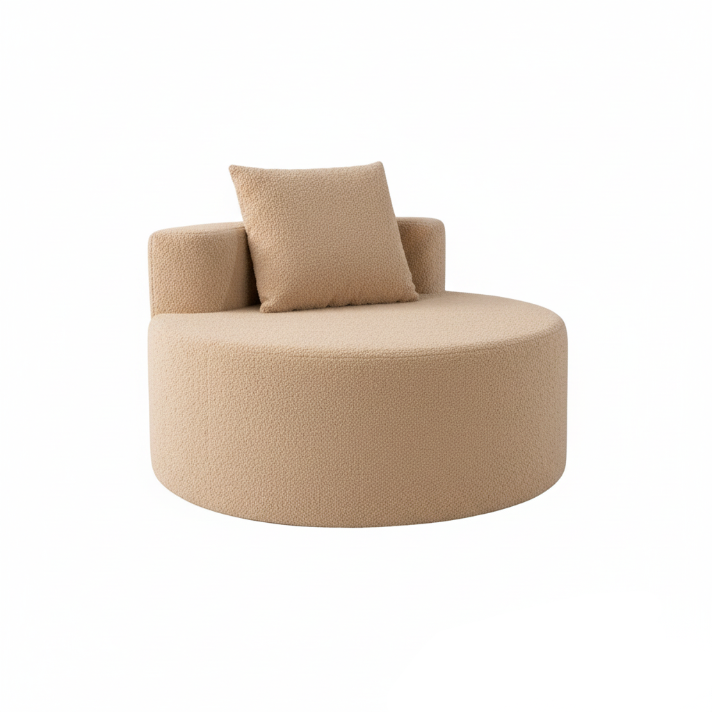 Pure beige shearling chair