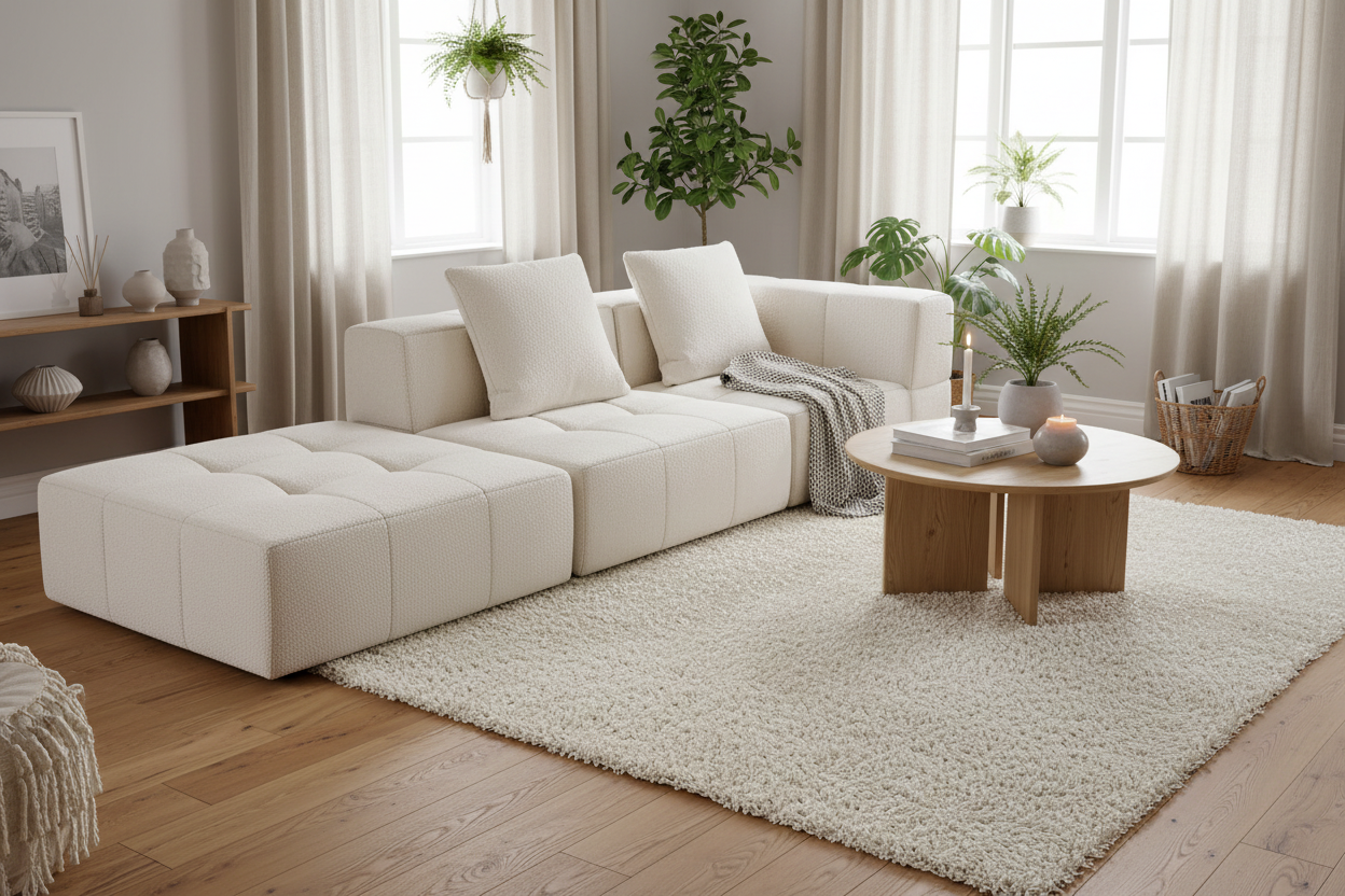 Sofa in Scandinavian interior