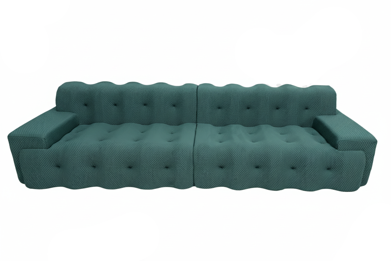 Teal wavy sofa